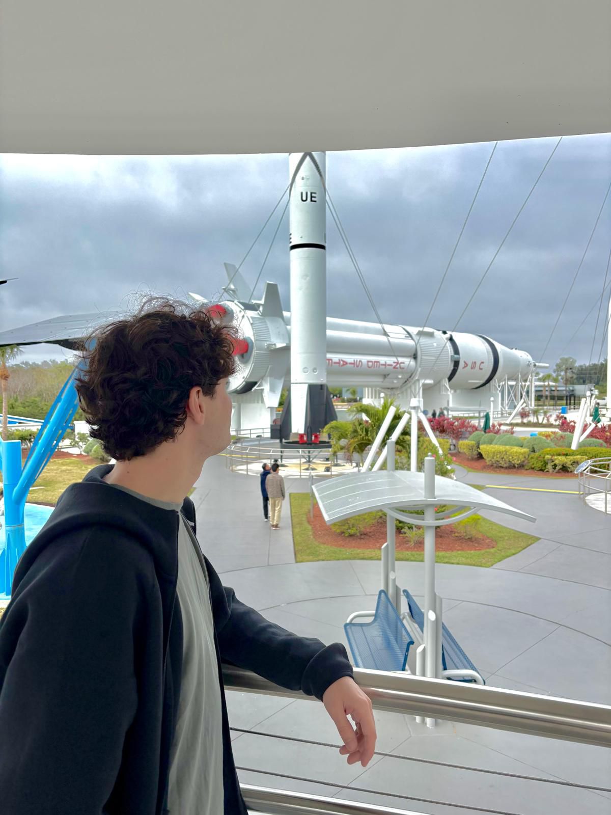 Matias exploring space exhibits